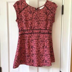 Motherhood Sz S Pink/Black Floral Top